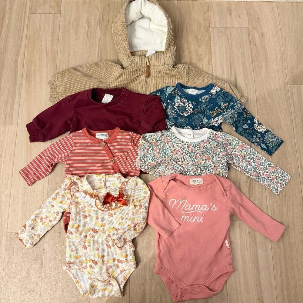 baby girl fall clothing lot 3-9 months H&M Rabbit + Bear 7 piece bundle